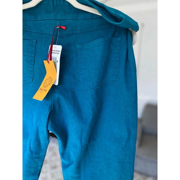 Ruby Rd Teal Slimming Contour Waistband Pants 16 Clean Girl Bright Capsule Boho - Picture 7 of 9